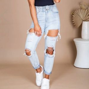 Kancan paperbag waist jeans
